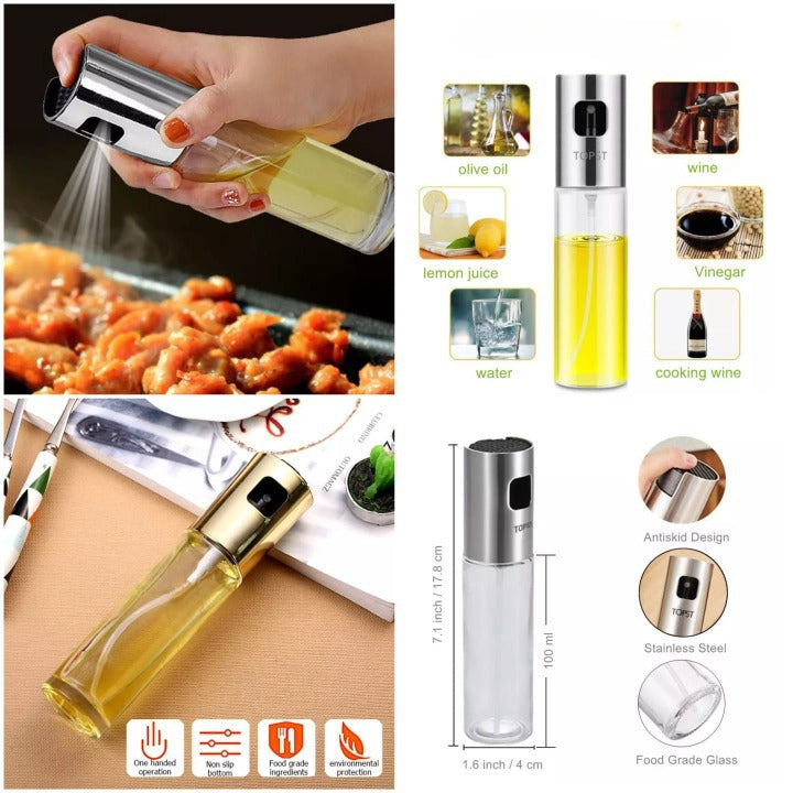Cooking Oil Sprayer – Glass Oil Spray Bottle for Kitchen, BBQ, Baking, Grilling, Vinegar & Sauce
