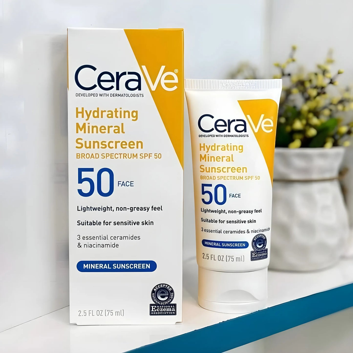 CeraVe Hydrating Mineral Sunscreen SPF 100 ml - CeraVe Hydrating Sun Block | Best Skin Care Sunscreen