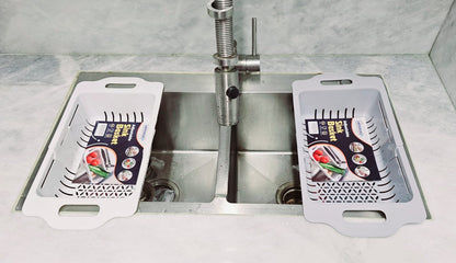 Kitchen Plastic Dish Drainer and Drying Rack Sink Basket for Washing Bowls Utensils Vegetables Fruits Storage Organizer (Random color)